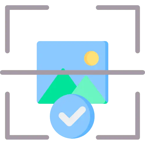 Professional image processing interface showing photo optimization with quality indicators